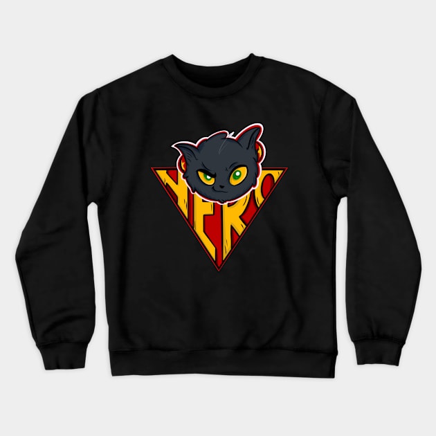 Cat Hero Crewneck Sweatshirt by lilkrist